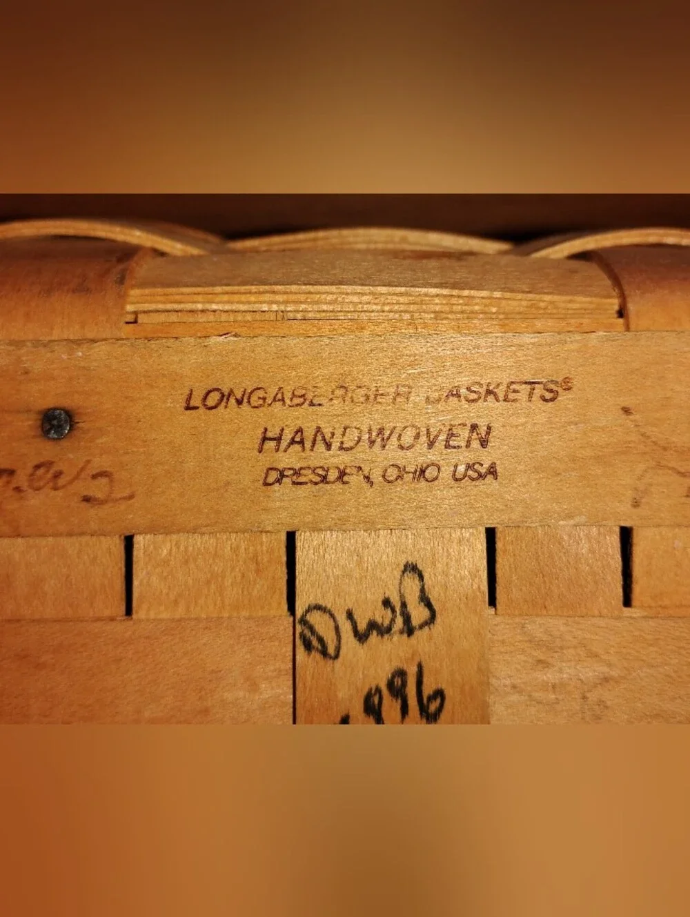 Longaberger Signed 1996 Edition Dresden Tour Basket DWB Ginny Jerry Judy Wendy